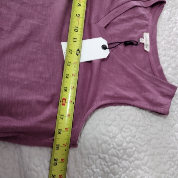 COTTON BLEU Womens Purple Crew Neck Ruffle Tank Top Size Small - Picture 2 of 6